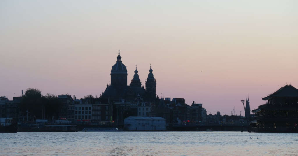 Amsterdam's sunset from the boat tour