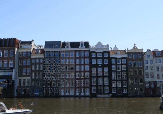 View on typical Amsterdam's houses in the Netherlands