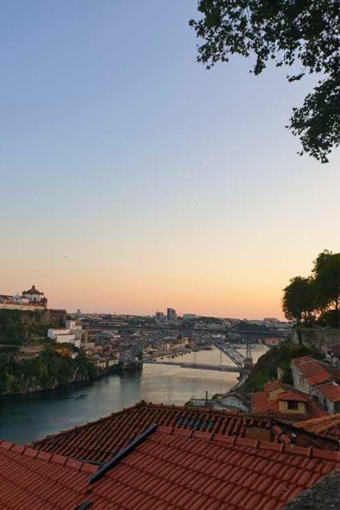 viewpoint in Porto, Portugal during sunset